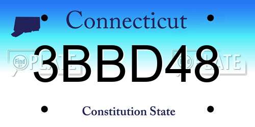 3BBD48 Connecticut License Plate