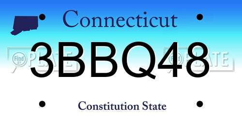 3BBQ48 Connecticut License Plate