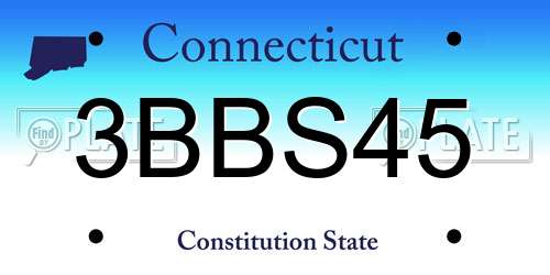 3BBS45 Connecticut License Plate
