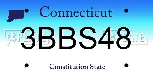 3BBS48 Connecticut License Plate