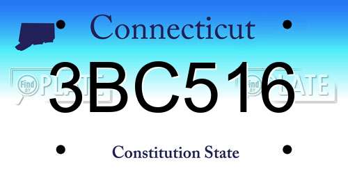 3BC516 Connecticut License Plate