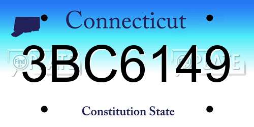 3BC6149 Connecticut License Plate