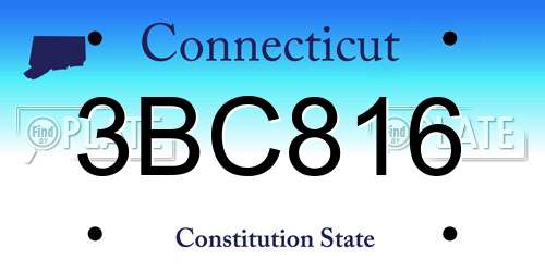 3BC816 Connecticut License Plate
