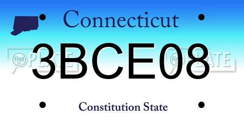 3BCE08 Connecticut License Plate