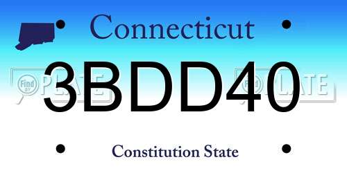 3BDD40 Connecticut License Plate