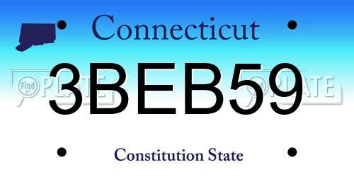 3BEB59 Connecticut License Plate