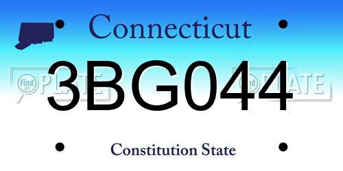 3BG044 Connecticut License Plate
