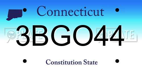 3BGO44 Connecticut License Plate