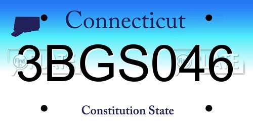 3BGS046 Connecticut License Plate