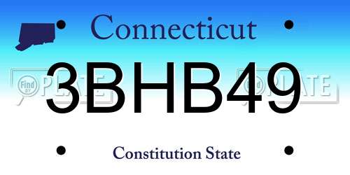 3BHB49 Connecticut License Plate