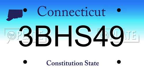 3BHS49 Connecticut License Plate