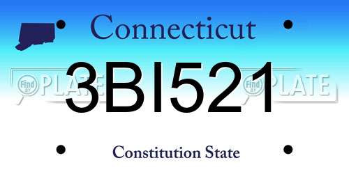 3BI521 Connecticut License Plate
