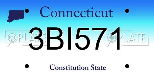 3BI571 Connecticut License Plate