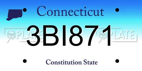 3BI871 Connecticut License Plate
