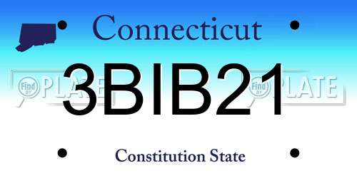 3BIB21 Connecticut License Plate