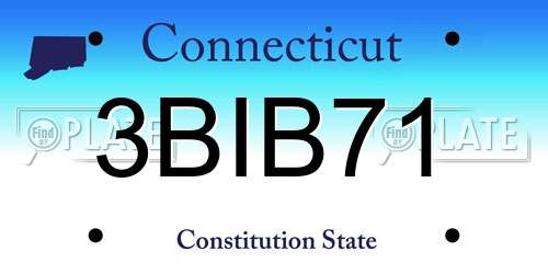 3BIB71 Connecticut License Plate