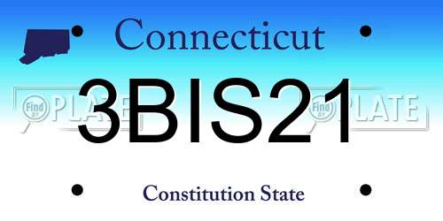 3BIS21 Connecticut License Plate