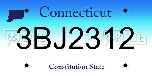 3BJ2312 Connecticut License Plate