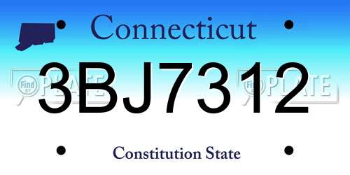 3BJ7312 Connecticut License Plate