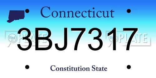 3BJ7317 Connecticut License Plate