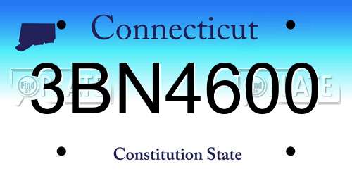 3BN4600 Connecticut License Plate