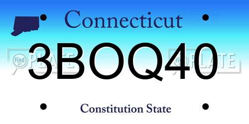 3BOQ40 Connecticut License Plate