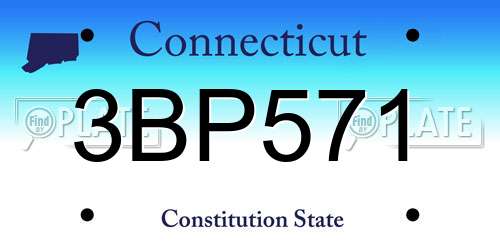 3BP571 Connecticut License Plate
