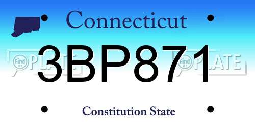 3BP871 Connecticut License Plate