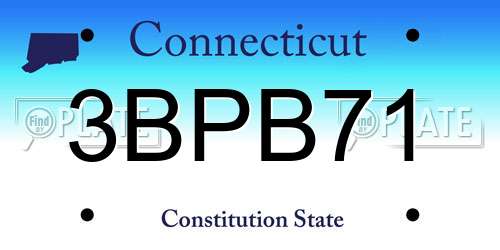 3BPB71 Connecticut License Plate