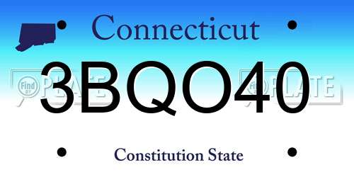 3BQO40 Connecticut License Plate