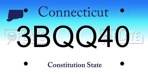 3BQQ40 Connecticut License Plate