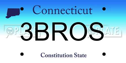 3BROS Connecticut License Plate