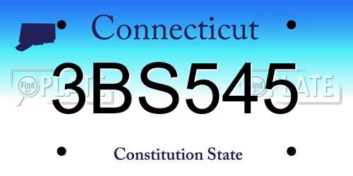 3BS545 Connecticut License Plate