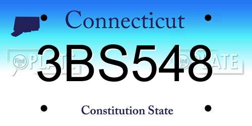 3BS548 Connecticut License Plate