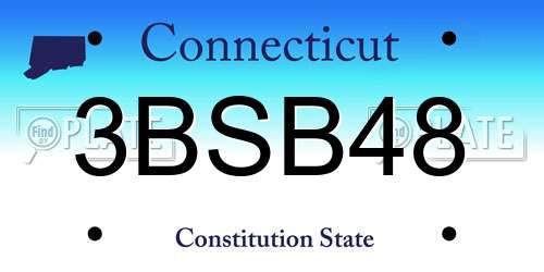 3BSB48 Connecticut License Plate
