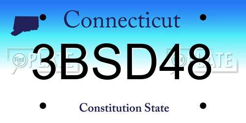 3BSD48 Connecticut License Plate