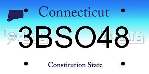 3BSO48 Connecticut License Plate