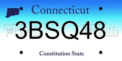 3BSQ48 Connecticut License Plate