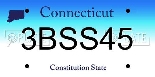 3BSS45 Connecticut License Plate