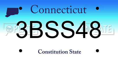 3BSS48 Connecticut License Plate