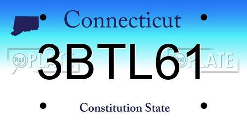 3BTL61 Connecticut License Plate