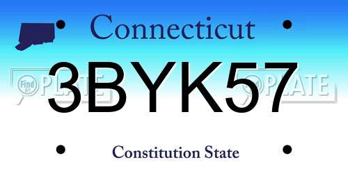 3BYK57 Connecticut License Plate