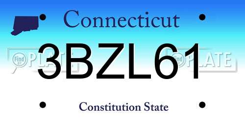 3BZL61 Connecticut License Plate