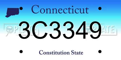3C3349 Connecticut License Plate