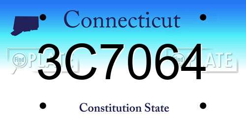 3C7064 Connecticut License Plate