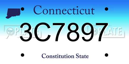 3C7897 Connecticut License Plate