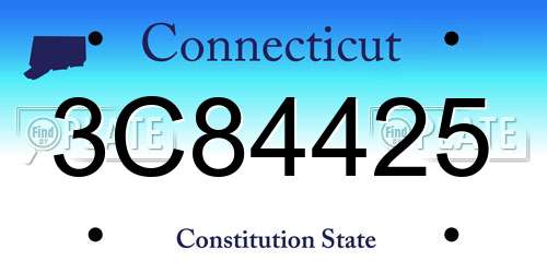 3C84425 Connecticut License Plate