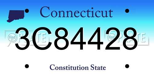 3C84428 Connecticut License Plate