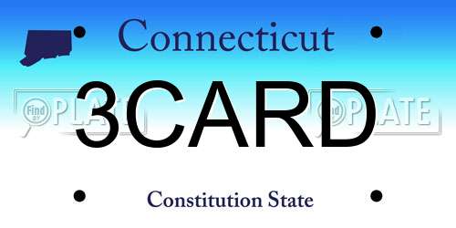 3CARD Connecticut License Plate