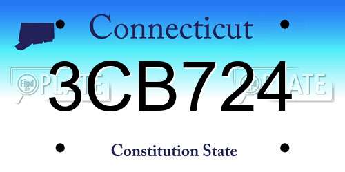 3CB724 Connecticut License Plate